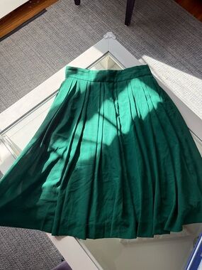 J crew- green knee length skirt